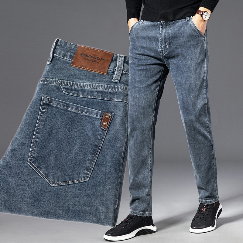 Stretchdenim jeans met slanke pasvorm voor heren – Elias