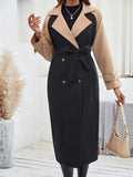 Tweekleurige dames trenchcoat met ceintuur – Renée