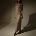 Off-Shoulder Maxi Jurk met Glinsterende Stof - Fleur