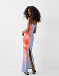 Elegante bandeau zomerjurk met corset en chiffon – Sylvara