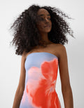 Elegante bandeau zomerjurk met corset en chiffon – Sylvara