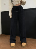 Hoge taille wijde broek met koord – Eva