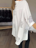Casual damesoverhemd met elegante wikkelsnit – Seriva