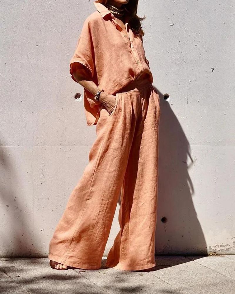 Tweedelige zomerset met crop top en short – Kiara