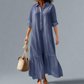 Elegante casual hemdjurk dames warm weer - Isa