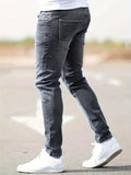Slim Fit Stretchy Ripped Knie Jeans voor Heren – Axel