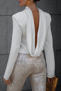 Blouse met sjaalkraag en open rug voor dames – Nadine