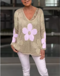 Gehaakte bloemen top met losse pasvorm – Milou