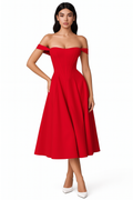 Bloemen midi-jurk met corset en splitdetail – Sorelia