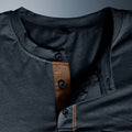 Heren T-shirt met lange mouwen en knoopdetail – Elvoro