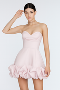Bustier Mini Jurk met Draperie en Ruches - Mila