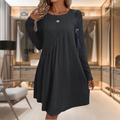 Dames jurk langemouw herfst winter comfortabel stijlvol – Lurevia