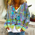 Zachte katoenen sweater met boho print – Livari