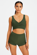 Bikini dames legergroen stretch tie-side vintage – Elvira