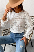 Geborduurde Bloemenblouse met Trompetmouwen – Livia
