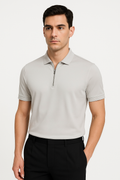 Heren quarter-zip polo met korte mouwen – Lucas