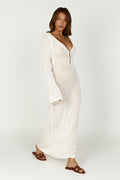 Witte zomerjurk voor dames met elegante mouwen – Ismera