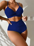 Hoog Getailleerde Bikini met Ruches en Flatterende Pasvorm – Solviva