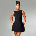 Mesh Mini Jurk met Lage Rug en Geplooide Details – Mila