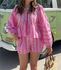 Gestreepte zomerset met ruffles en shorts – Sophie