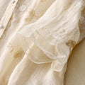 Elegante Broderie Blouse van Katoen-Linnen voor Dames – Mila