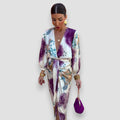 Elegante Paarse Jurk V-Hals Voor Avond – Noor