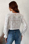 Geborduurde Bloemenblouse met Trompetmouwen – Livia