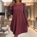 Dames jurk langemouw herfst winter comfortabel stijlvol – Lurevia