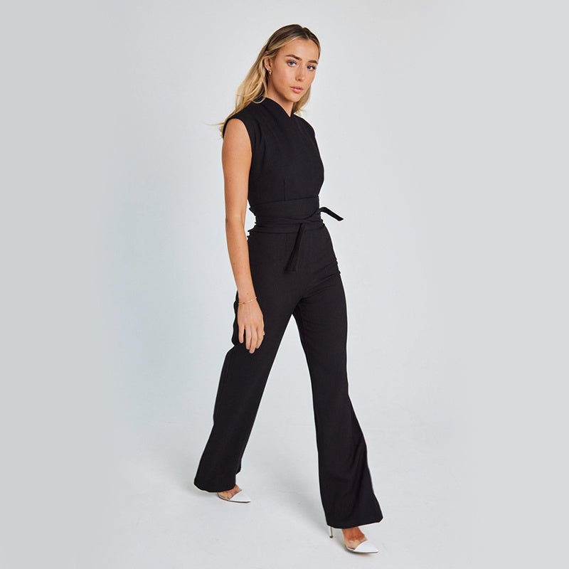 Zomerse mouwloze jumpsuit met flair – Elin