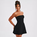 Strapless A-lijn Mini Jurk met Elegante Snit - Julia
