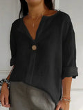 Casual V-Hals Blouse Dames Lichtgewicht Stijl – Novalya