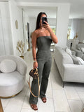 Cargo dames jumpsuit met wijde pijpen en pasvorm – Noraya