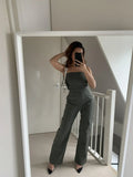 Cargo dames jumpsuit met wijde pijpen en pasvorm – Noraya