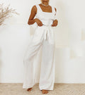 Minimalistische dames set met wijde broek en top – Elvyna