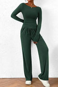 Comfortabele dames set met ronde hals en lange mouwen – Livia