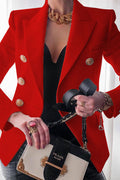Dubbelrijige Blazer met Gouden Knopen – Wanya