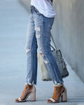 Slim-fit gescheurde jeans voor dames – Lisa