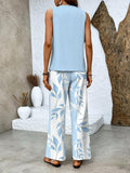 Stijlvolle dames zomer set blouse en broek – Elina