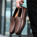 Heren Stiksel Detail Leren Instap Loafers