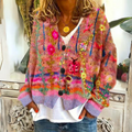 Zachte katoenen sweater met boho print – Livari