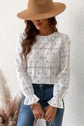 Geborduurde Bloemenblouse met Trompetmouwen – Livia