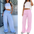 Dames krijtstreep broek oversized hoog getailleerd en stijlvol – Mirayne