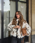 Dames nepbont winterjas luipaardprint warm en luxe – Amelora