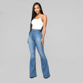 Dames flared jeans hoge taille stretch en comfortabel – Elvyna