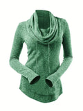 Warme dames sweater met ribgebreide details – Lianne