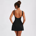 Mesh Mini Jurk met Lage Rug en Geplooide Details – Mila