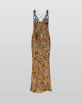 Maxi jurk met luipaardprint en kanten details – Yara