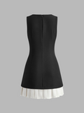 Stijlvolle twee-tone zomerjurk met plissé details - Sophie