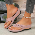 Dames slippers met bloemknoop en zachte zool – Valeni