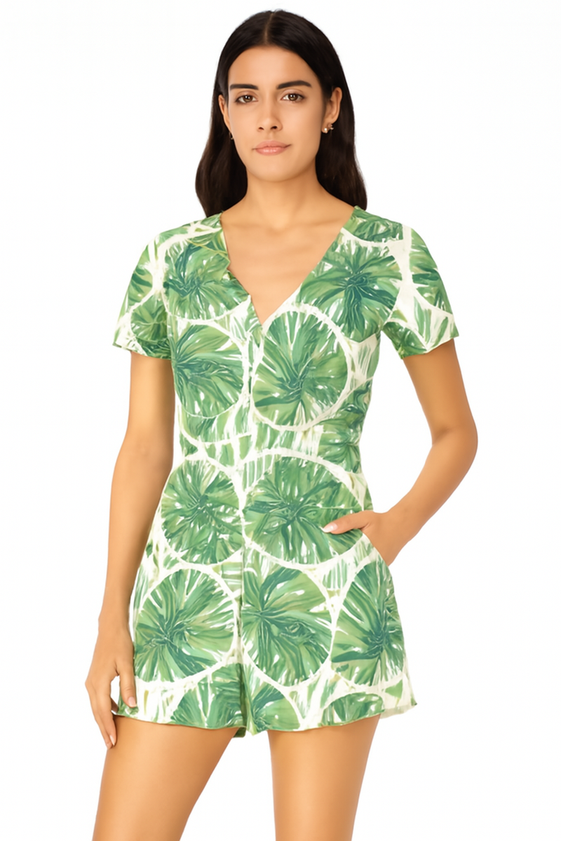 Zomer romper met bloemenprint en stippen – Alina
